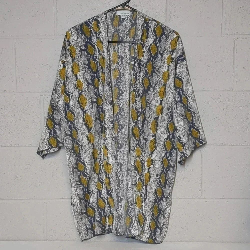 Allison Joy Snakeskin Print Duster Cardigan Shawl Size XS/S